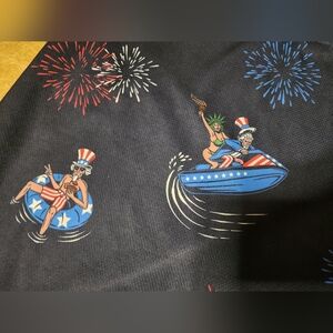 RARE Hurley Shirt Men M H2O Dri Short Sleeve Polo Shirt USA 4th of July Statue